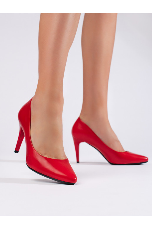 raudonos spalvos aukštakulniai su plonu kulniuku Sergio Leone