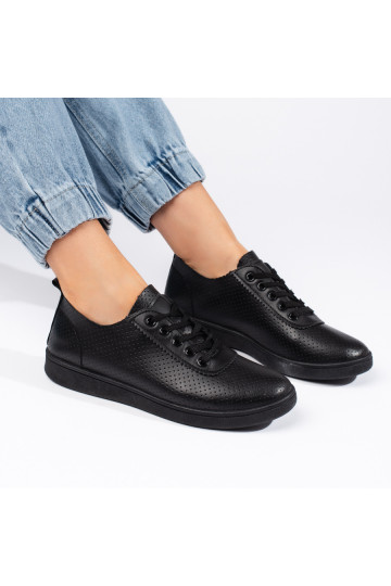 Juodos spalvos su raištukais moteriški pusbačiai 2