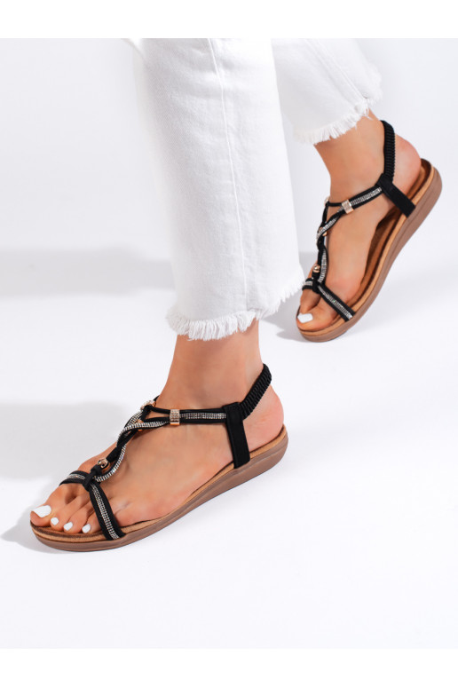 Įsispiriamo modelio juodos spalvos sandalai  Įsispiriamo modelio juodos spalvos sandalai