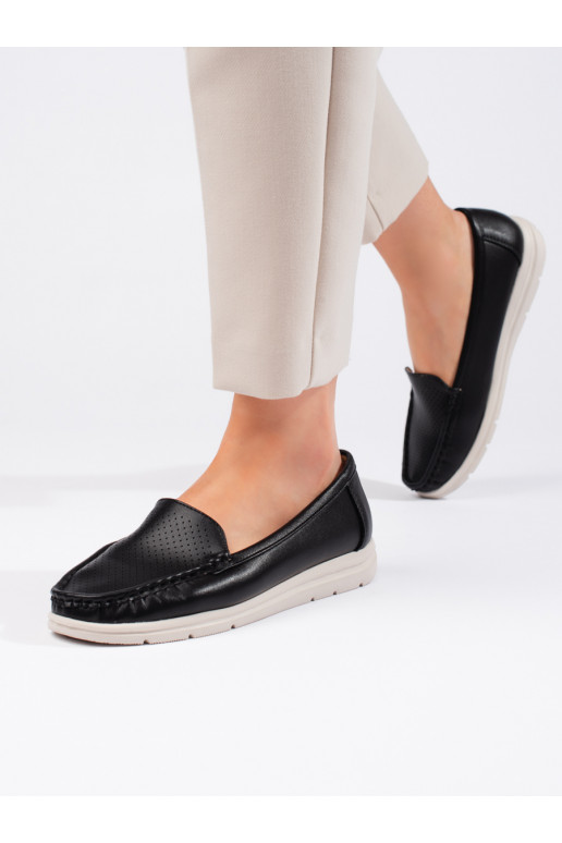 Juodos spalvos moteriški mokasinai