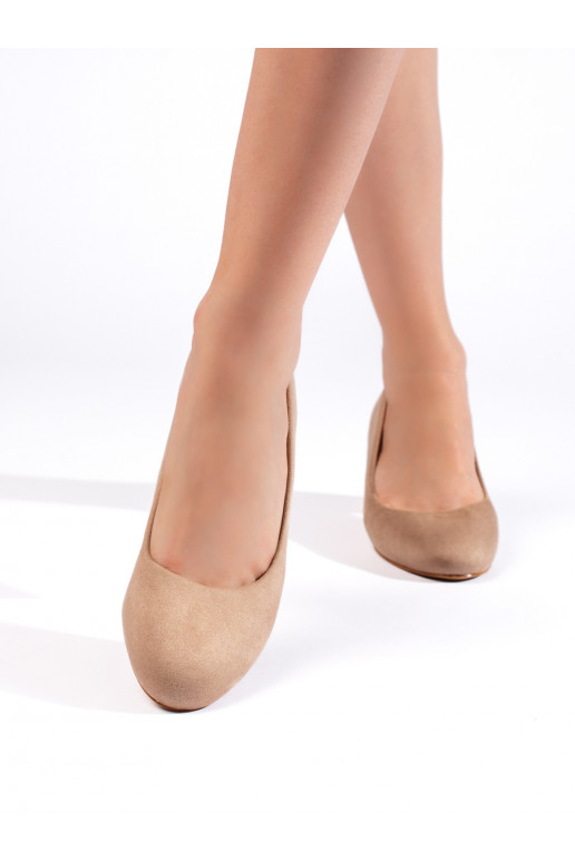 smėlio spalvos iš zomšos aukštakulniai 