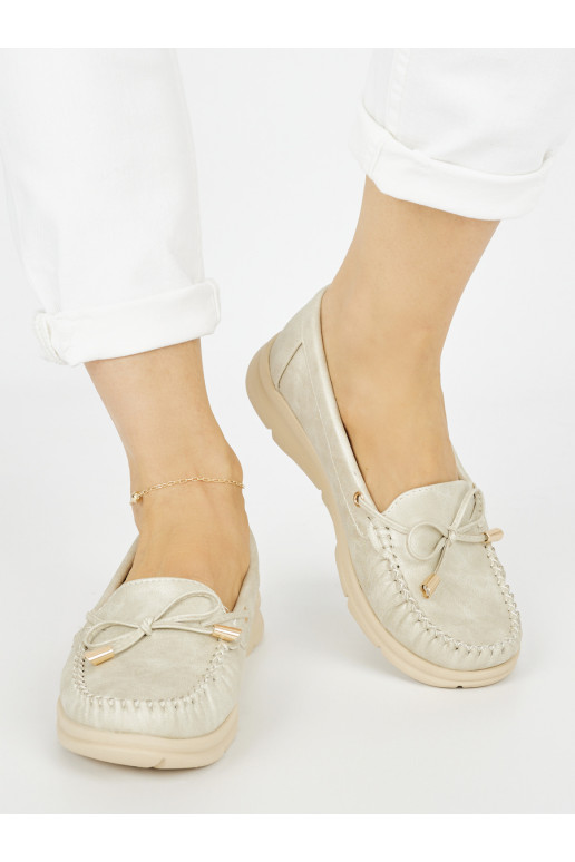 aukso spalvos  mokasinai iš eko odos