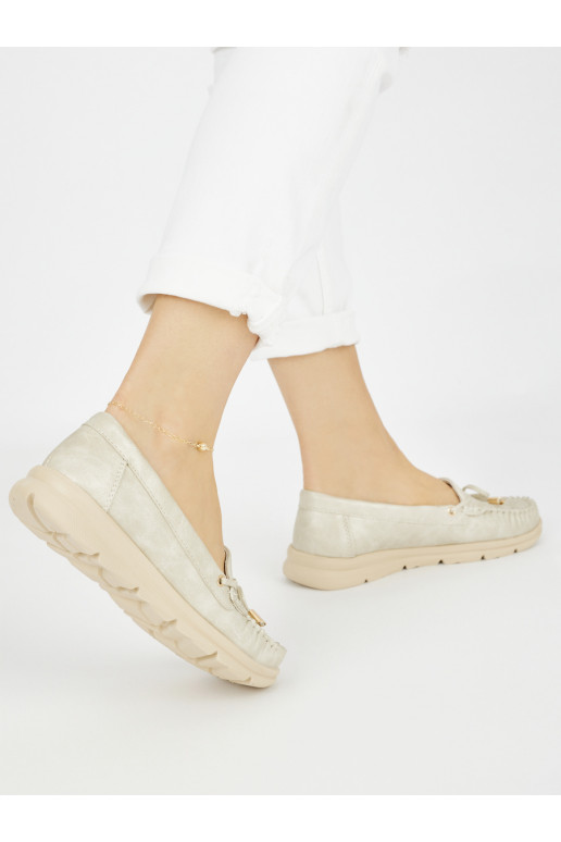 aukso spalvos  mokasinai iš eko odos