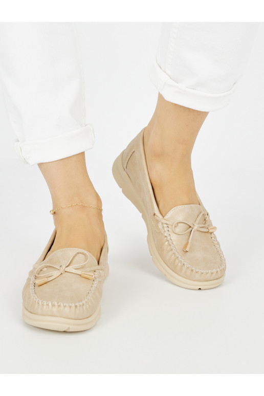 aukso spalvos  mokasinai iš eko odos