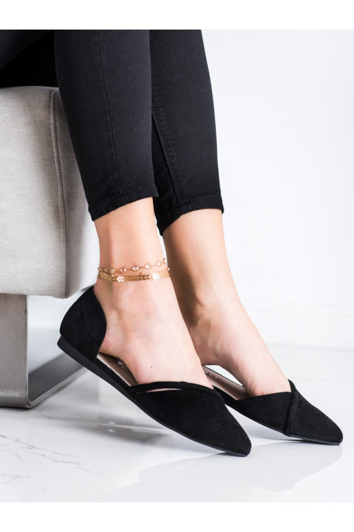 Zomšinės balerinos su Cut Out dizaino... Zomšinės balerinos su Cut Out dizaino...