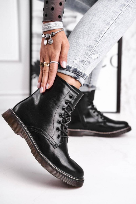 Juodi Moteriški kerziniai batai Marita Juodi Moteriški kerziniai batai Marita