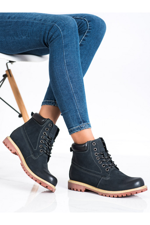 Kasdieniško stiliaus Moteriški batai mėlynos spalvos