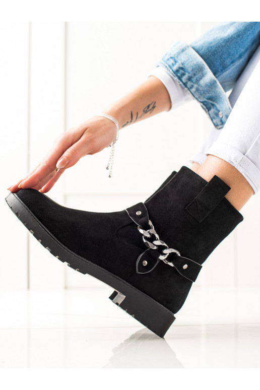  moteriški aulinukai iš zomšos juodos spalvos