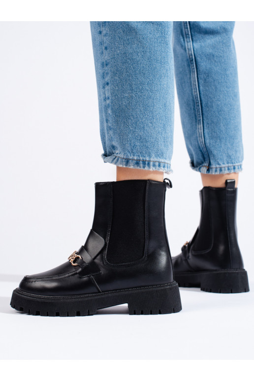 Įsispiriamo modelio auliniai batai su platforma  juodos spalvos