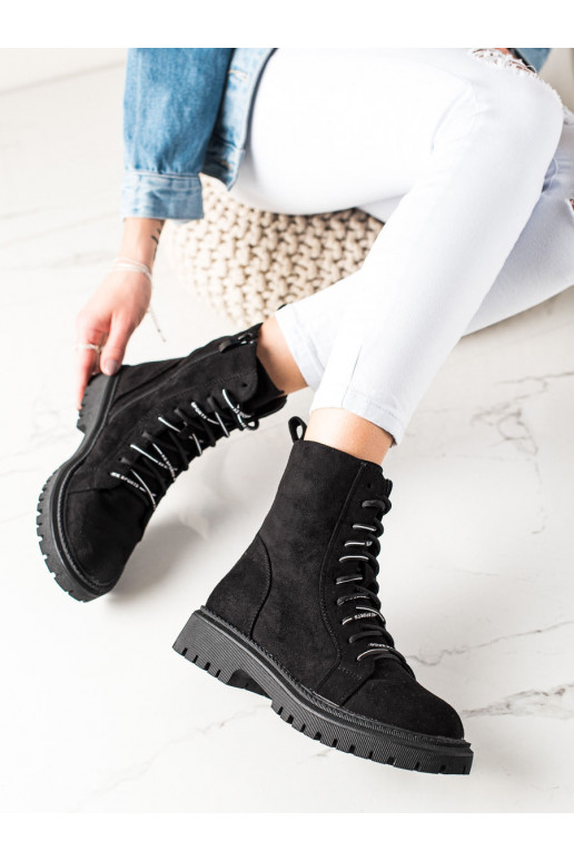 su raištukais  juodos spalvos auliniai batai