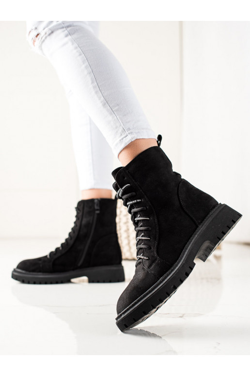 su raištukais  juodos spalvos auliniai batai