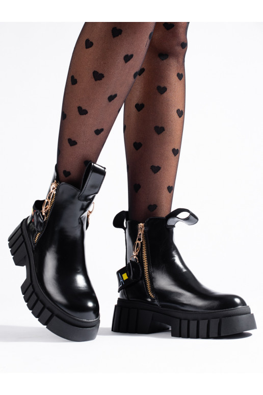 Juodos spalvos auliniai batai su platforma