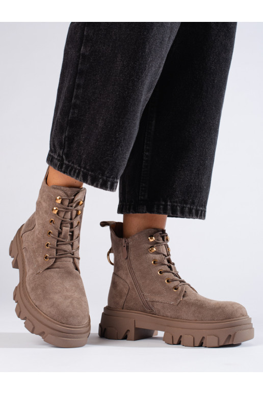 iš zomšos moteriški batai su masyviu kulnu