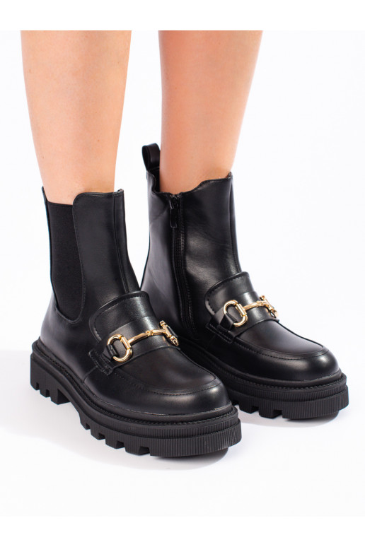 Juodos spalvos batai Moteriški batai su platforma