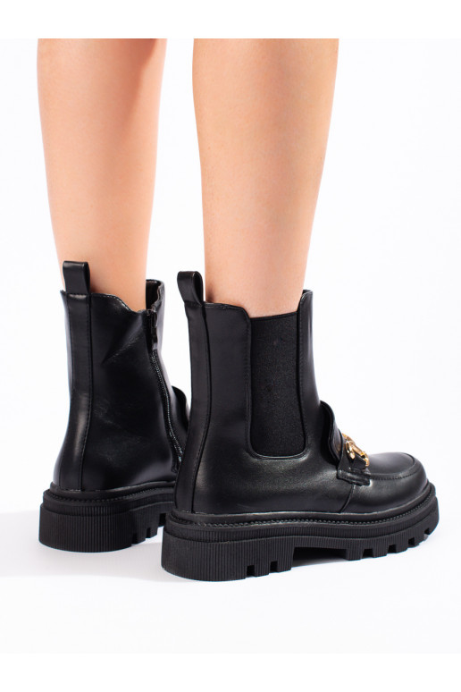 Juodos spalvos batai Moteriški batai su platforma