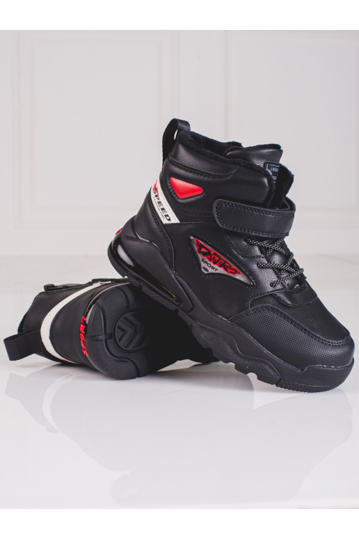 su raišteliais batai  su pašiltinimu juodos spalvos