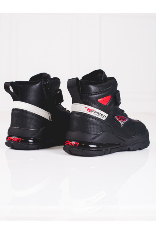 su raišteliais batai  su pašiltinimu juodos spalvos