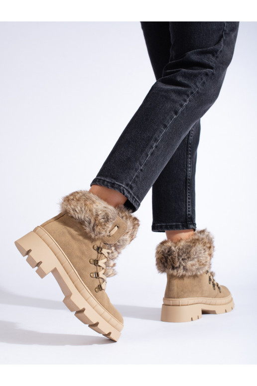 batai  su kailiuku rudos spalvos