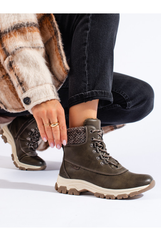 batai  su platforma tamsios žalios spalvos