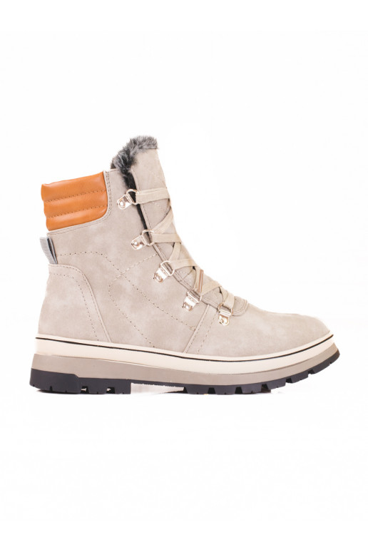 pilkos spalvos Moteriški batai su pašiltinimu viduje