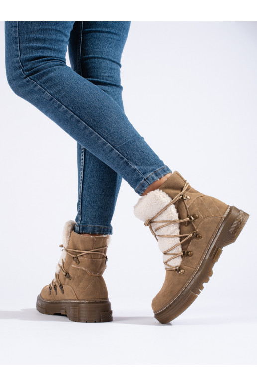 rudos spalvos Moteriški sniego batai su avikailiu