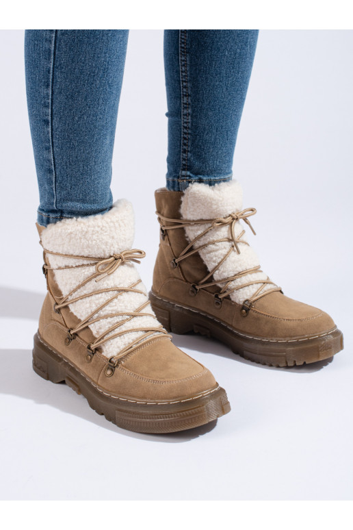 rudos spalvos Moteriški sniego batai su avikailiu