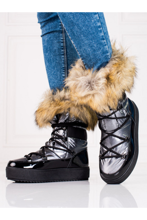 sniego batai su platforma  su kailiuku 