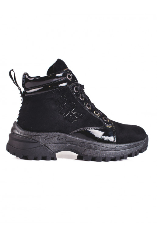 Juodos spalvos batai  su masyviu kulnu