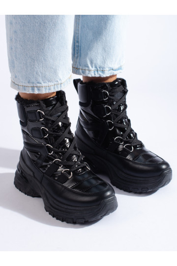 Juodos spalvos Moteriški sniego batai su kailiuku Potocki 2