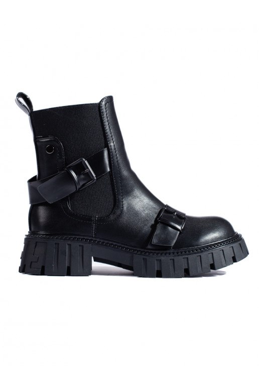 Moteriški batai su platforma juodos spalvos Moteriški batai su platforma juodos spalvos