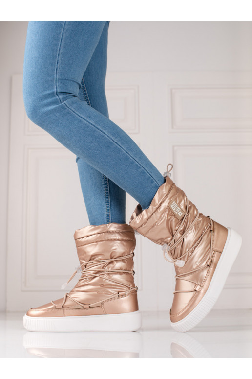 aukso spalvos Moteriški sniego batai su pašiltinimu Big Star KK274194