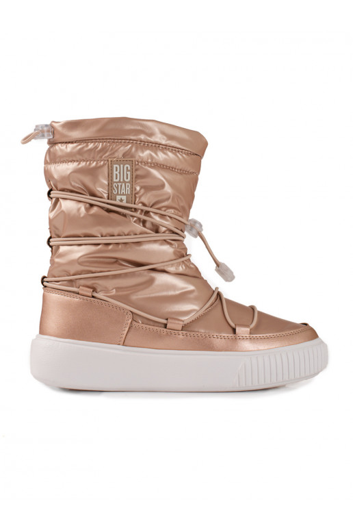 aukso spalvos Moteriški sniego batai su pašiltinimu Big Star KK274194