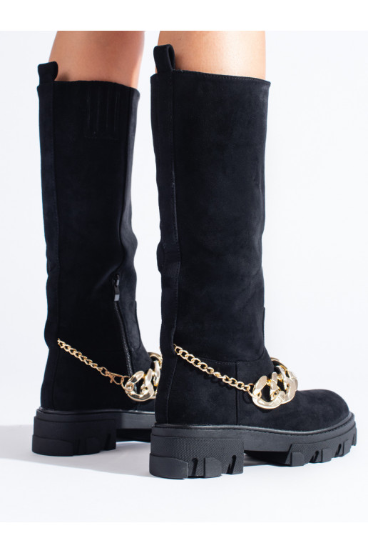 Ilgaauliai batai juodos spalvos 