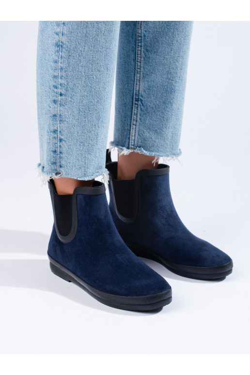 iš zomšos guminiai batai su pašiltinimu mėlynos spalvos Potocki