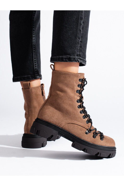 iš zomšos  auliniai batai rudos spalvos Vinceza