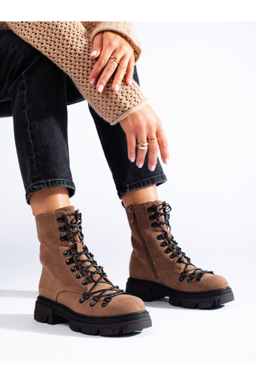 iš zomšos  auliniai batai rudos spalvos Vinceza