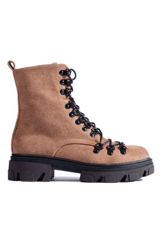 iš zomšos  auliniai batai rudos spalvos Vinceza