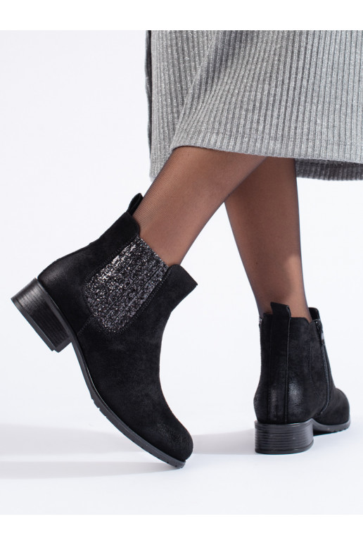 iš zomšos juodos spalvos Moteriški batai