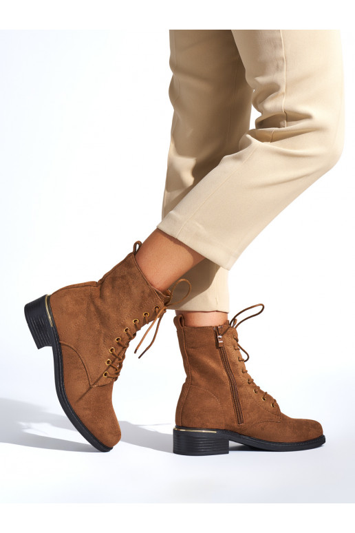 rudos spalvos moteriški batai su raištukais  rudos spalvos moteriški batai su raištukais