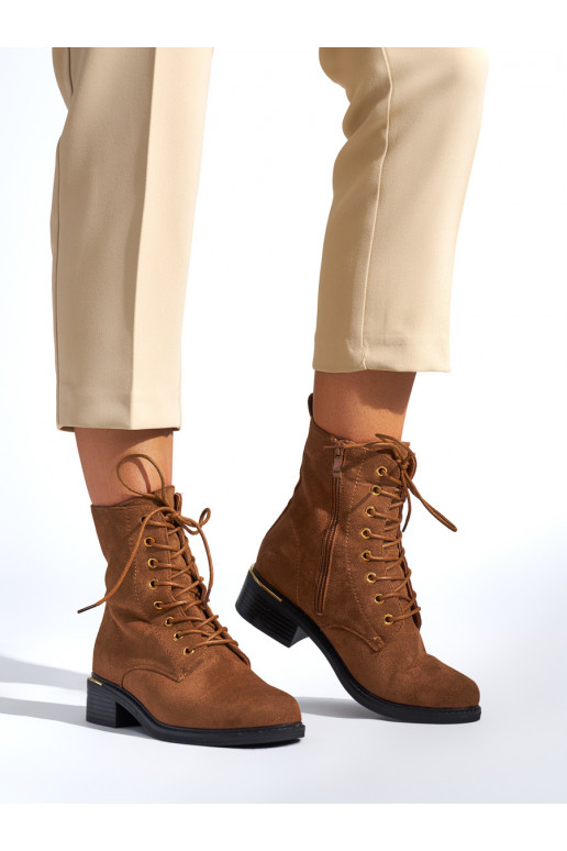 rudos spalvos moteriški batai su raištukais  rudos spalvos moteriški batai su raištukais