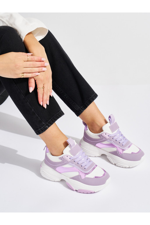 Violetinės spalvos sportiniai bataiy  su masyviu kulnu