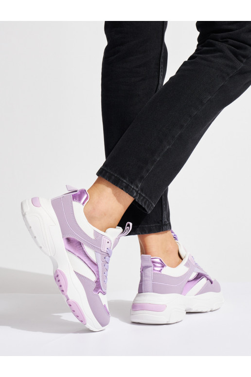 Violetinės spalvos sportiniai bataiy  su masyviu kulnu