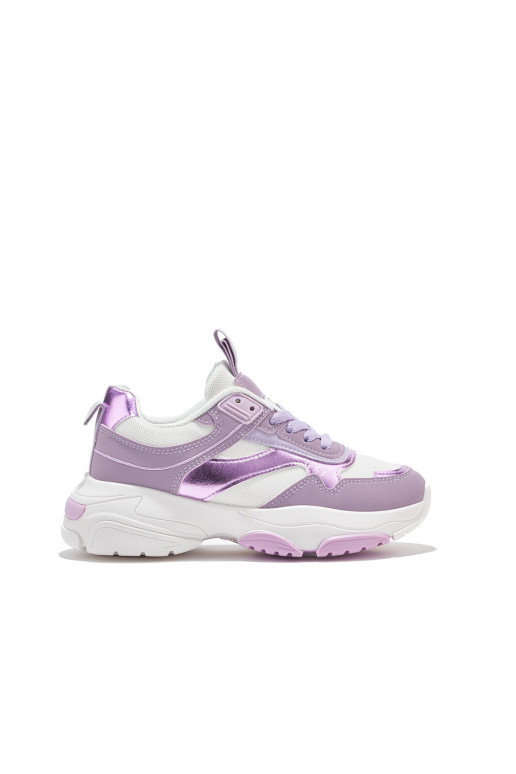 Violetinės spalvos sportiniai bataiy  su masyviu kulnu