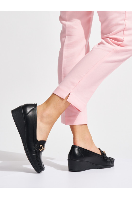 Juodos spalvos  mokasinai  ze m zdobieniem