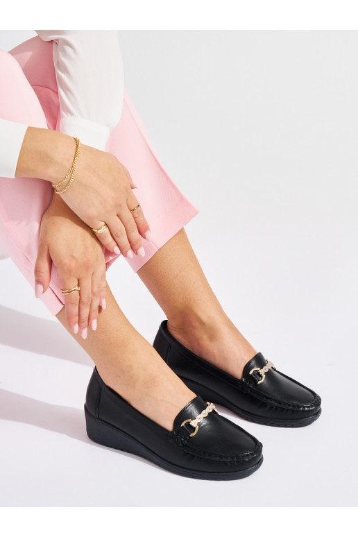 Juodos spalvos  mokasinai  ze m zdobieniem