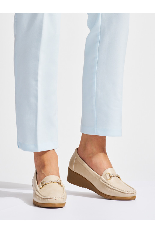 smėlio spalvos  mokasinai  ze m zdobieniem