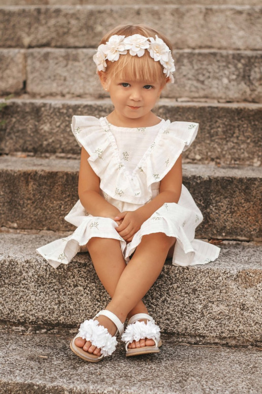 Basutės vaikams su gėlėmis baltos...