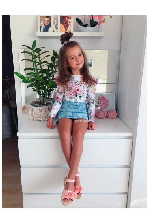 Basutės vaikams su gėlėmis rožinės...