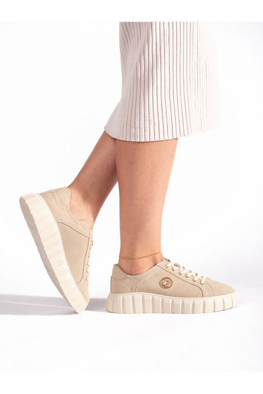 dramblio kaulo spalvos pusbačiai su platforma  iš zomšosj