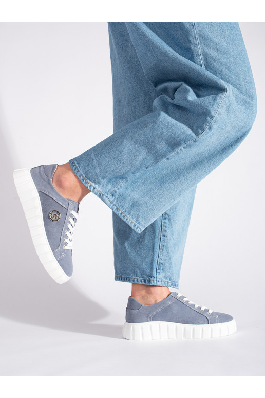 šviesiai mėlynos spalvos pusbačiai su platforma  iš zomšosj